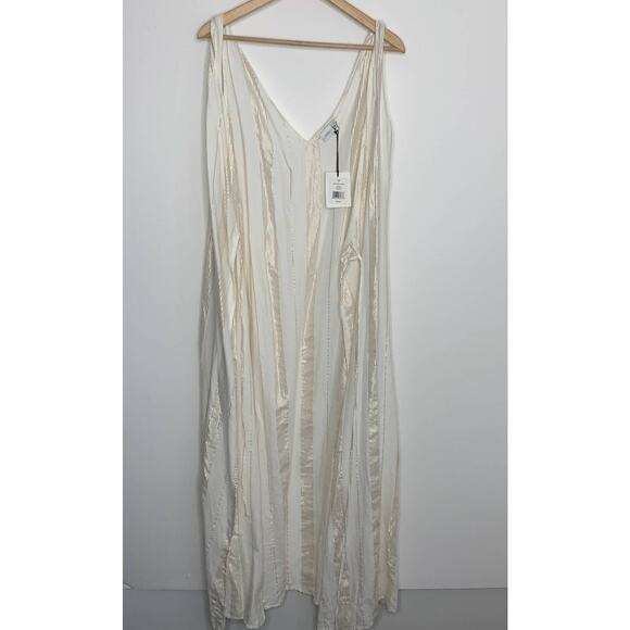Onia Grace Sleeveless Striped Cotton Wrap Maxi Dress Medium - Picture 3 of 14